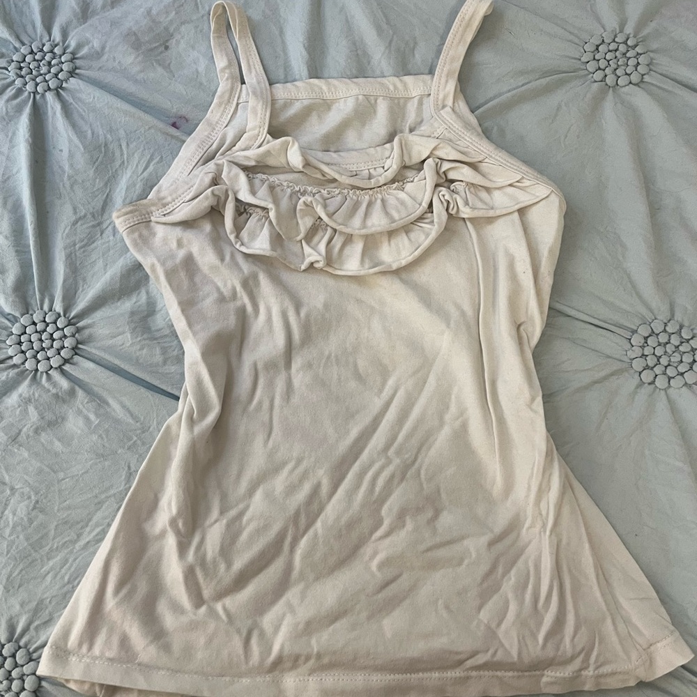 Women's Beige Ruffle Top